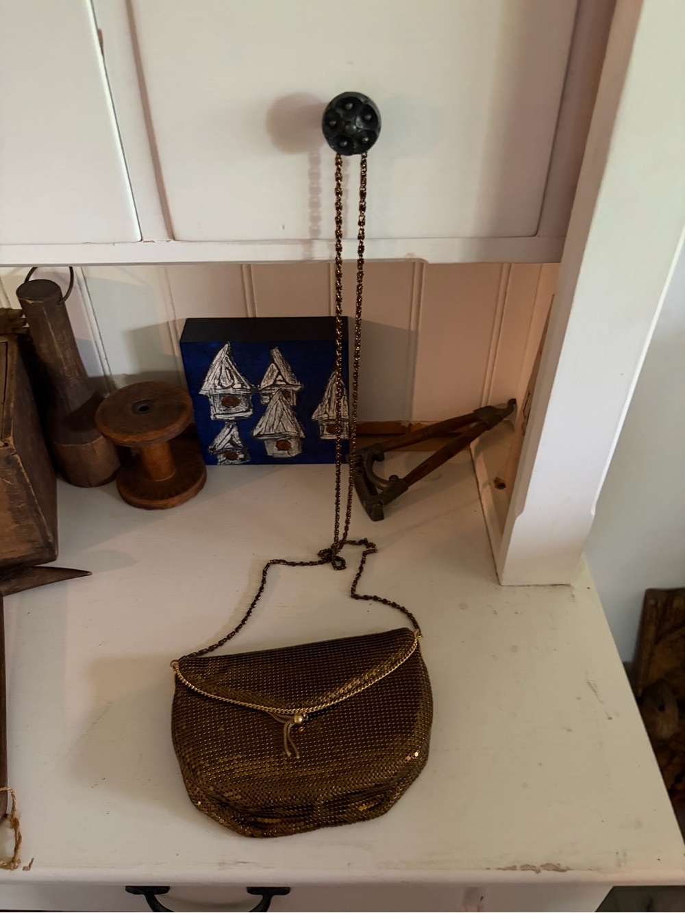 Fiona Vintage Copper Toned Mesh Crossbody Bag